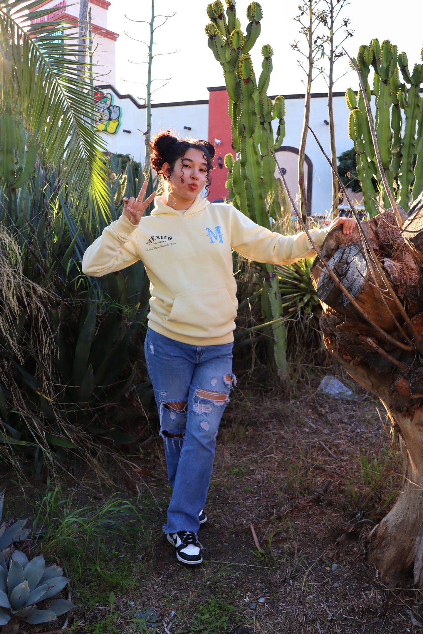 MI TIERRA HOODIE IN DARK CREAM